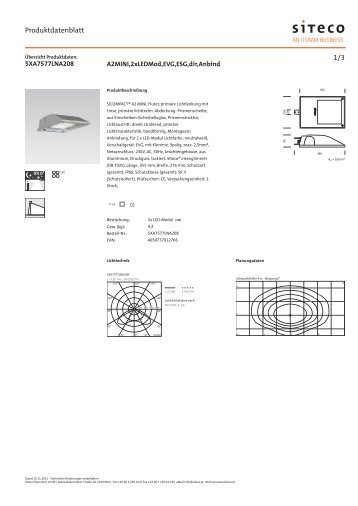 Datenblatt (PDF, ausführlich) - Siteco Österreich GmbH