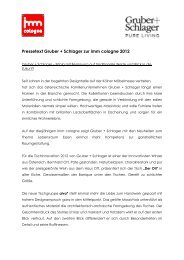 IMM2012 - Presseinformationen (PDF ca.1MB) - Gruber+Schlager