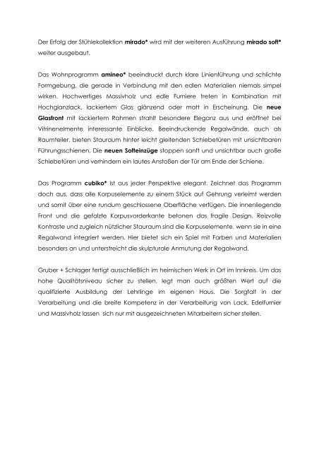 IMM2012 - Presseinformationen (PDF ca.1MB) - Gruber+Schlager