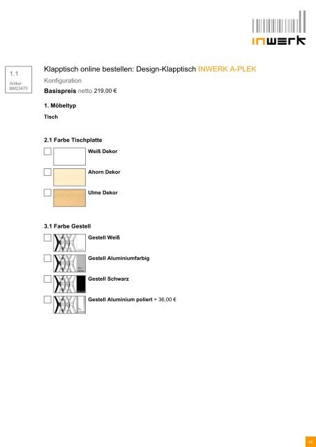 Bestellformular - INWERK Büromöbel