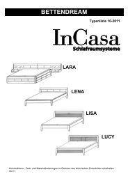 2011 Bettendream Typenliste - InCasa