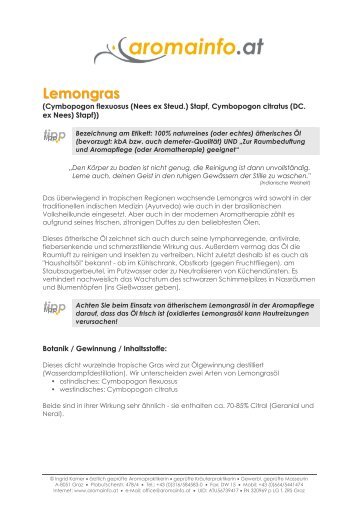 Lemongras - Aromatherapie-Aromapflege