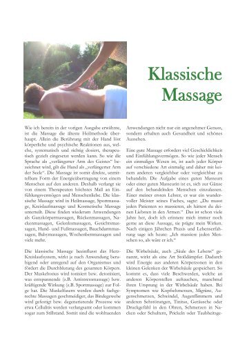 Klassische Massage (pdf-Datei) - Praxis Anita Seehofer