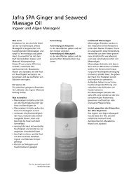 Jafra SPA Ginger and Seaweed Massage Oil - Jafra kosmetik ...