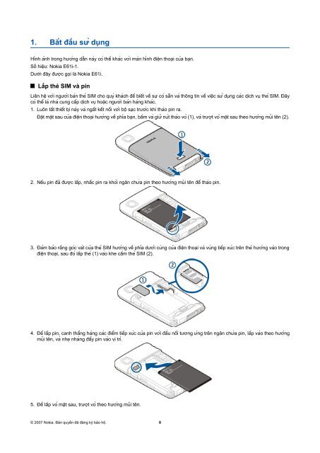 Hướng dẫn Sử dụng Điện thoại Nokia E61i