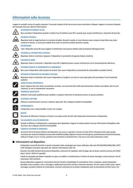 Manuale d'uso del Nokia E61i