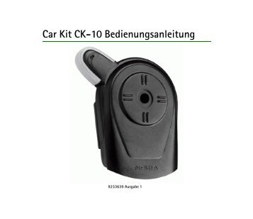 Car Kit CK-10 Bedienungsanleitung - Nokia