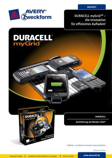 DURACELL myGridTM – die Innovation für effizientes Aufladen!