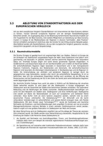 3.3 ableitung von standortfaktoren aus dem europäischen vergleich