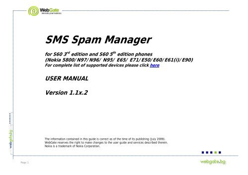 SMS Spam Manager - Nokia Software Market