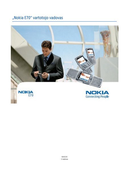 Nokia E70“ vartotojo vadovas