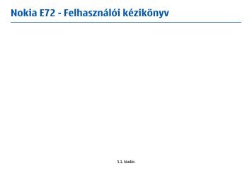 Nokia E72 - Felhasználói kézikönyv