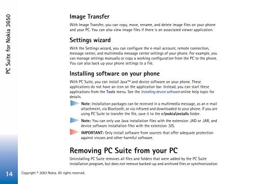 Installation guide for PC Suite - Nokia