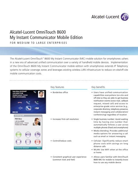 Alcatel OmniTouch 8128 - Téléphone sans fil wifi - Alcatel Lucent Alcatel OmniTouch 8128 - Téléphone sans fil wifi - Alcatel Lucent