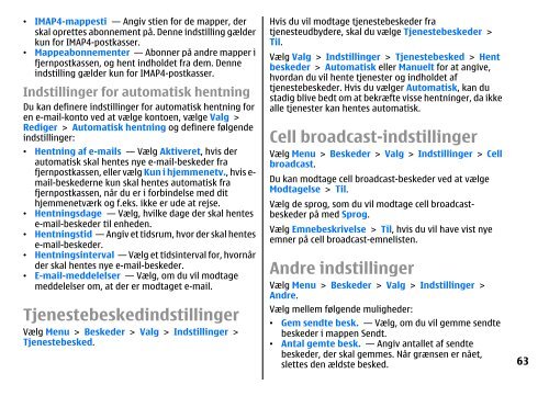 Brugervejledning til E51 - Nokia