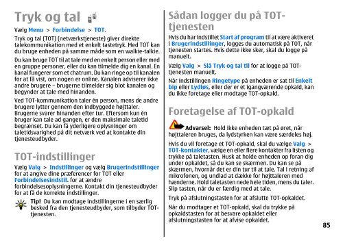 Brugervejledning til E51 - Nokia