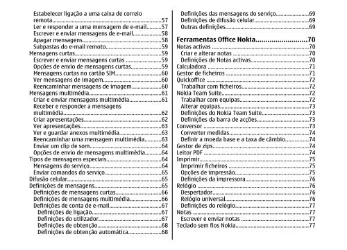 Manual do Utilizador do E51 - Nokia