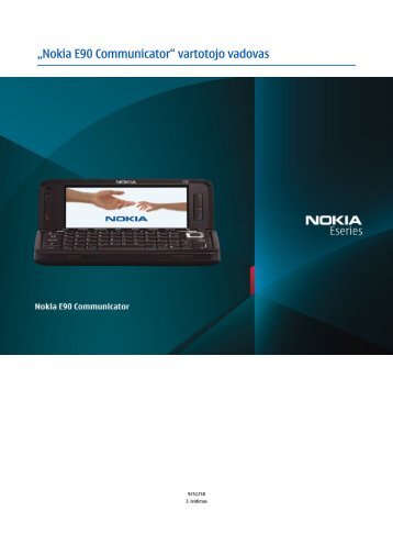 „Nokia E90 Communicator“ vartotojo vadovas