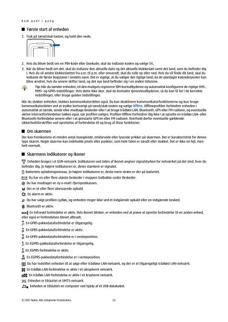 Brugervejledning til Nokia E90 Communicator