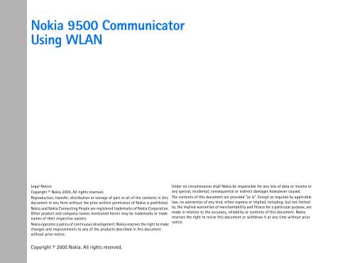 Establishing a WLAN connection - Nokia