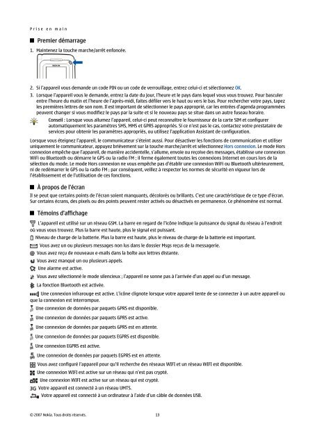 Manuel d'utilisation Nokia E90 Communicator