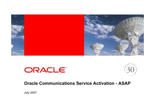 Oracle Communications Service Activation - ASAP