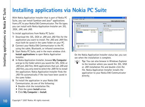 Software installation - Nokia