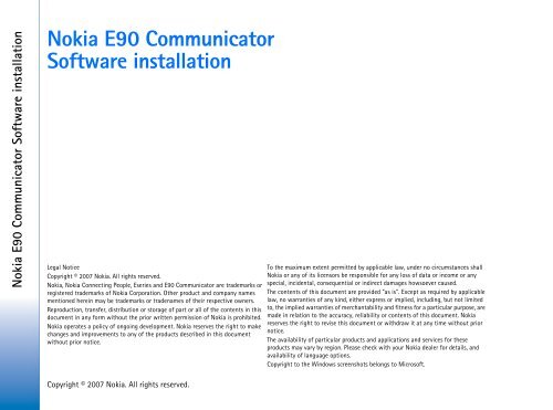 Software installation - Nokia