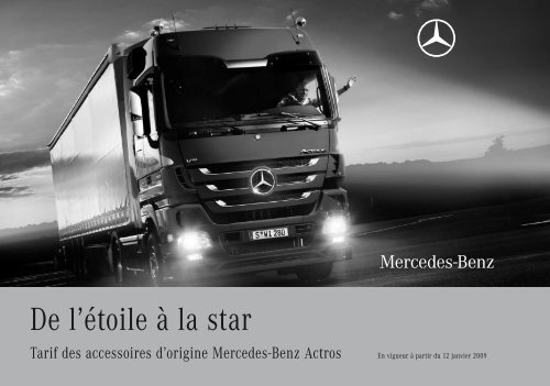 Liste de prix Accessoires Actros - Mercedes-Benz in België