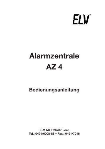 Alarmzentrale AZ 4 Bedienungsanleitung - ELV