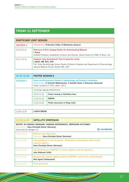 sunday 23 sEpTEMbEr - ehmtic 2012