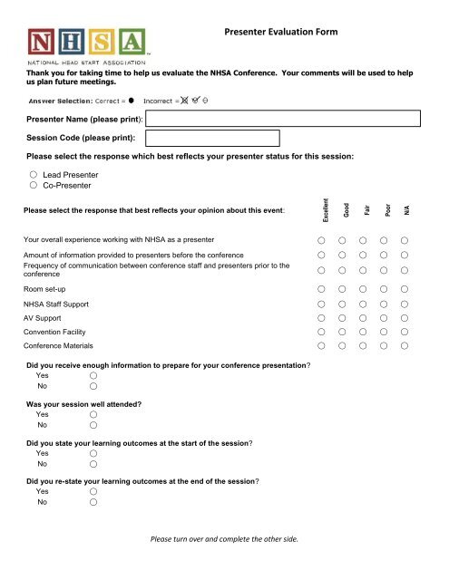 Speaker Evaluation Form (PDF)