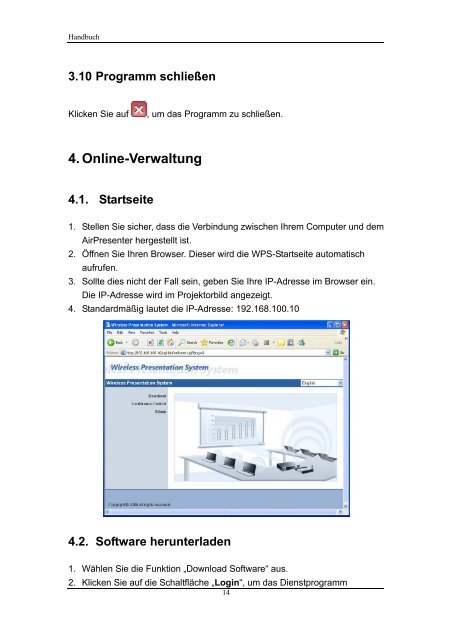 Kabelloses Präsentationssystem AirPresenter Handbuch