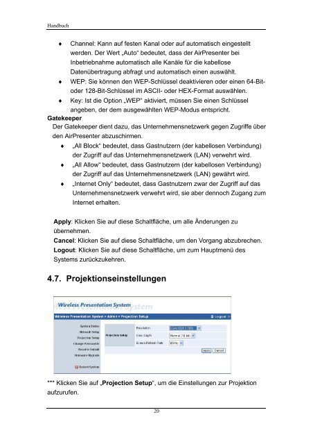 Kabelloses Präsentationssystem AirPresenter Handbuch