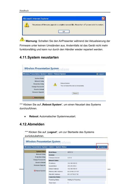 Kabelloses Präsentationssystem AirPresenter Handbuch