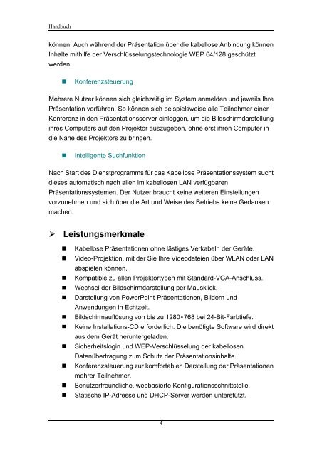 Kabelloses Präsentationssystem AirPresenter Handbuch