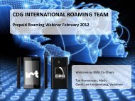CDG INTERNATIONAL ROAMING TEAM - CDMA Development Group