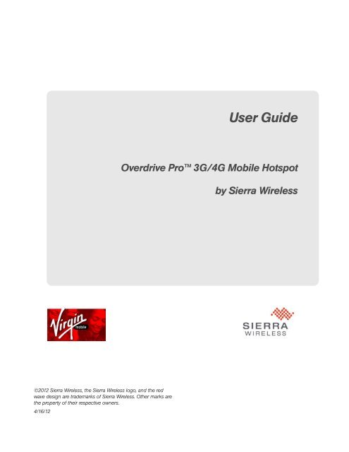 Overdrive Pro 3G/4G Mobile Hotspot User Guide - Virgin Mobile