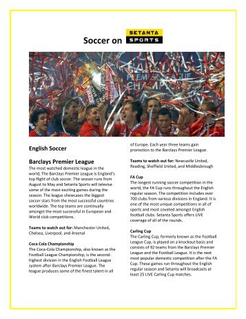 Soccer on English Soccer Barclays Premier League - RCN