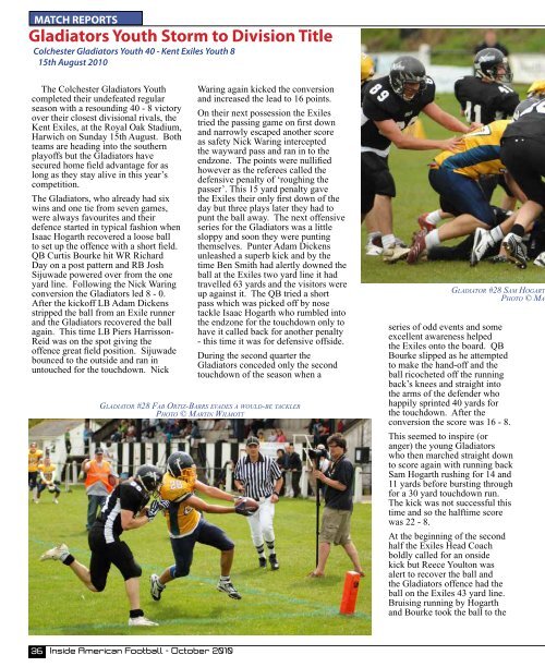 1 October 2010 - Inside American Football