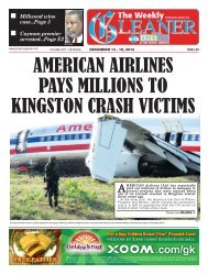 I Millwood wins case...Page 3 I Cayman premier ... - Jamaica Gleaner