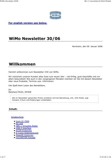 WiMo Newsletter 30/06
