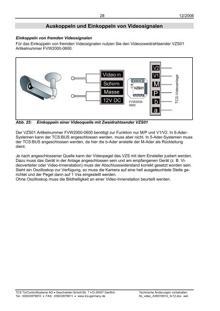 Video Handbuch - TCS AG