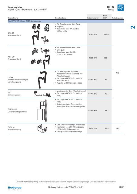 Logamax plus GB132 Wand · Gas · Brennwert · 5,7–24,0 ... - Buderus
