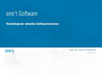 Vorstellung der aktuellen Softwareversionen Roland Hambach ...