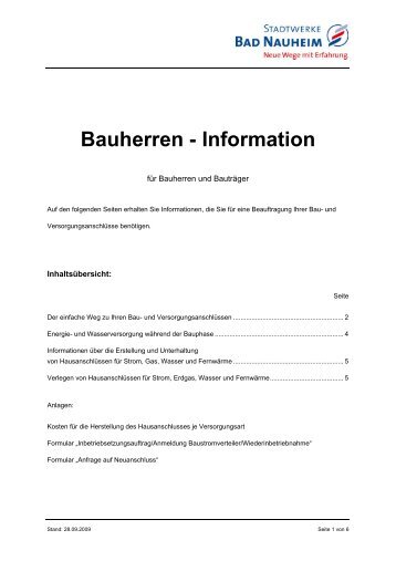 Bauherren-Information - Stadtwerke Bad Nauheim