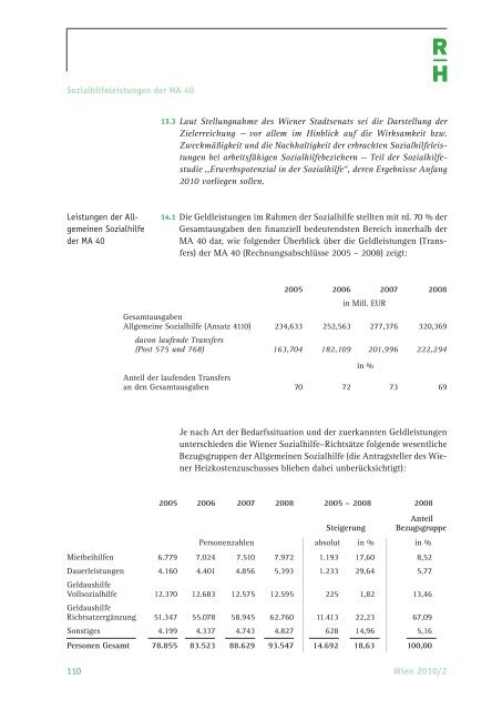 Bericht des Rechnungshofes - Der Rechnungshof