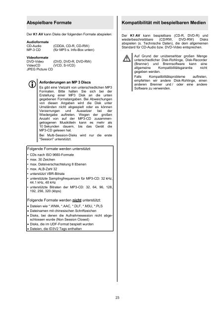 B BETRIEBSANLEITUNG K1 AV - T+A Elektroakustik