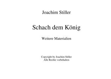 Schach dem König - von Joachim Stiller
