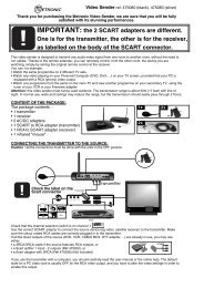 IMPORTANT: the 2 SCART adapters are different. One is ... - Metronic
